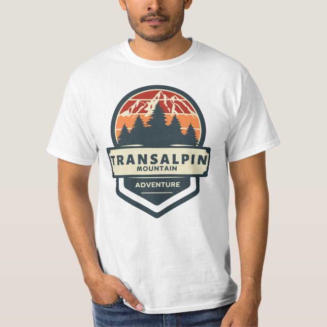 Camiseta Escalada e caminhada da montanha Transalpina (Frente)