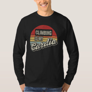 Camiseta Escalada É Meu Cárdio Vintage Retro Escalada em Ro