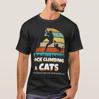 Camiseta Escalada em Rocha Com Gatos vintage