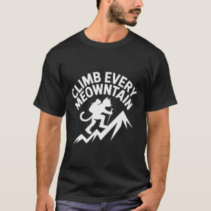 Camiseta Escalada em Todos os Meowntains Gato Divertido de