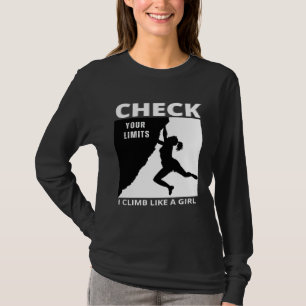 Camiseta Escalada Para Mulheres Meninas e Crianças Que Amam