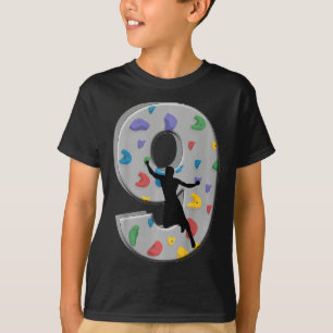 Camiseta Escalador de 9 Anos de Idade Aniversário Boulderin