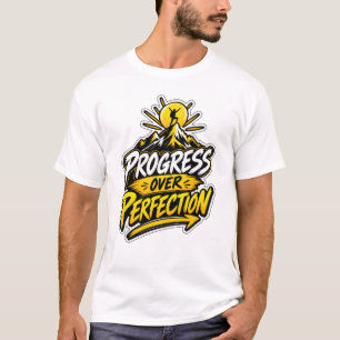 Camiseta Escalador de Montanha da Progressão Sobre Perfeiçã