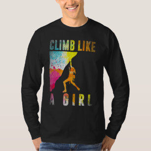 Camiseta Escalador De Pedras Bouldering Mulheres Meninas Cr