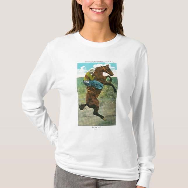 Camiseta Escalando as escadas douradas no rodeio anual (Frente)