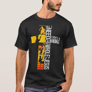 Camiseta Escalando Jesus é Minha Rocha Cristão Escalador de