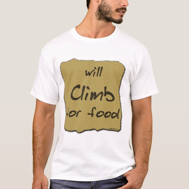 Camiseta Escalará para a comida (Frente)