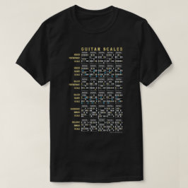 Camiseta Escalas de Guitarra na Frente e Verso