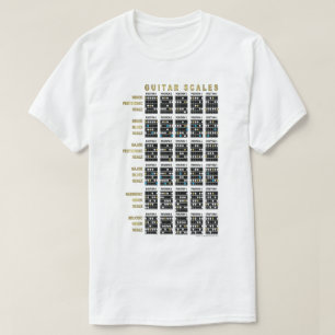 Camiseta Escalas de Guitarra na Frente e Verso