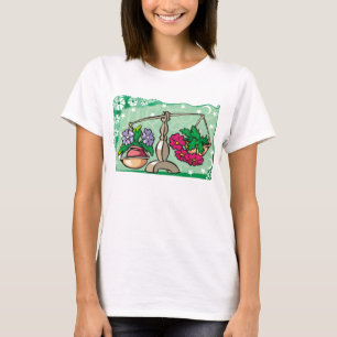 Camiseta Escalas florais do Libra que pesam flores