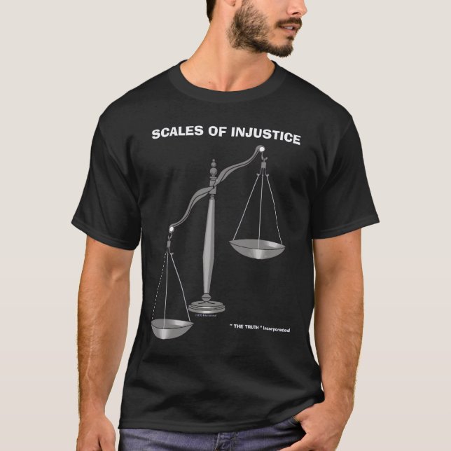 Camiseta Escalas piadas do advogado da injustiça de justiça (Frente)