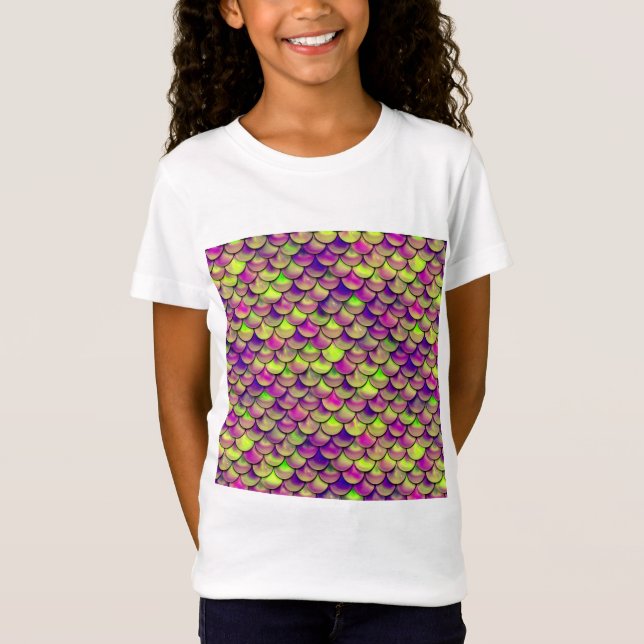 Camiseta Escalas roxas e verdes caídas (Frente)