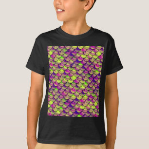 Camiseta Escalas roxas e verdes caídas