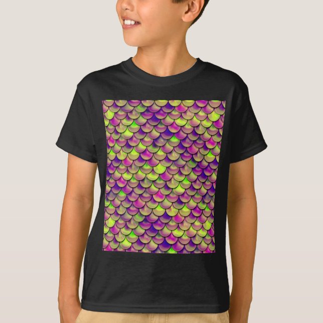 Camiseta Escalas roxas e verdes caídas (Frente)