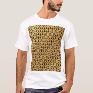 Camiseta Escamas de Dragão Art Deco - Escamas Azuis e Doura