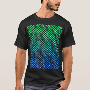 Camiseta Escamas de Peixe Sereia Azul Verde Ombre