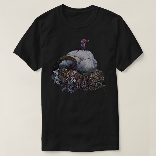 Camiseta Escandinávia Julbocken Yule Goat após John Bauer (Frente do Design)