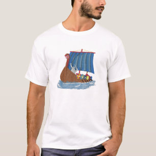 Camiseta Escandinavo do navio de Viking do sueco