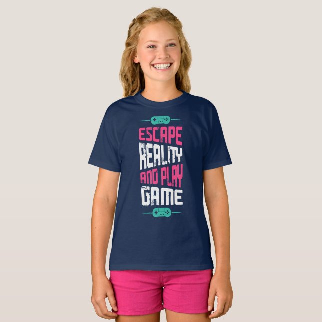 Camiseta Escapar a realidade e jogar games (Frente Completa)