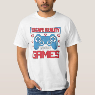 Camiseta Escapar na Realidade e Jogar Jogos Jogo de víde