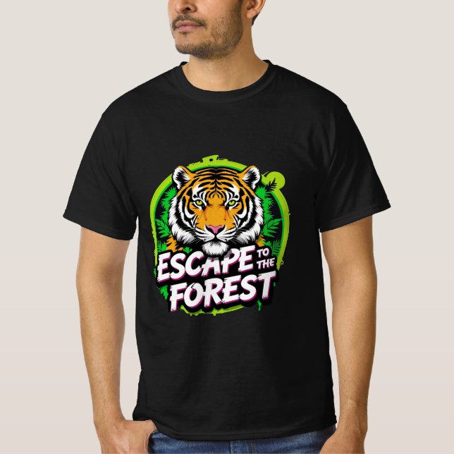 Camiseta Escapar para o Tigre Florestal (Frente)
