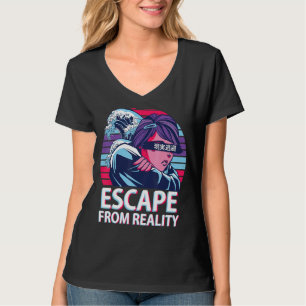 Camiseta Escape Da Realidade Do Aestético Vaporwave E Japon