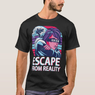 Camiseta Escape Da Realidade Do Aestético Vaporwave E Japon