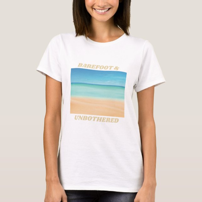 Camiseta Escape de praia descalço e sem incrustação (Frente)