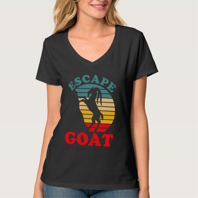 Camiseta Escape Goat Engraçado Fácil Fácil Figurino de Hall (Frente)