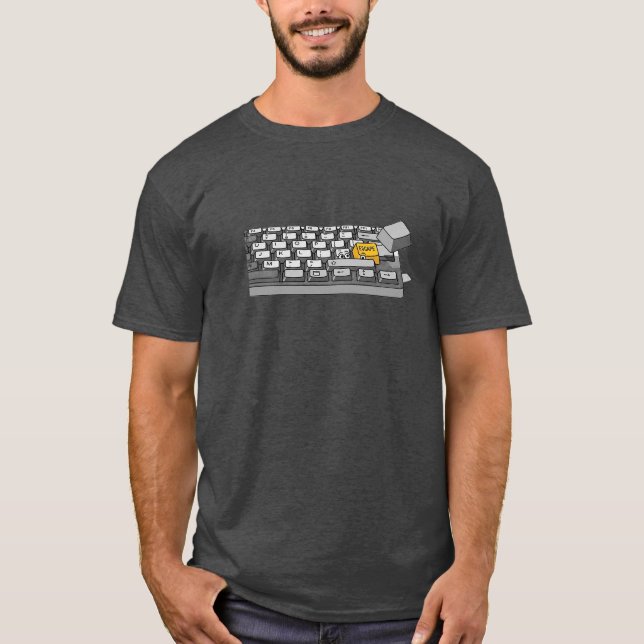 Camiseta Escape Key Cartoon T-Shirt | Programador Engraçado (Frente)