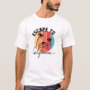 Camiseta escape na califórnia retrô vintage verão