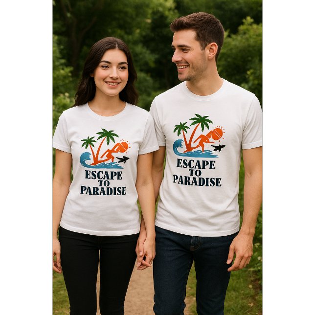 Camiseta Escape para Camisa-T do Paraíso | Freefit Tropical (Criador carregado)