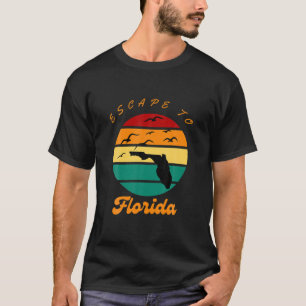 Camiseta Escape Para Flórida Vintage Engraçado Design