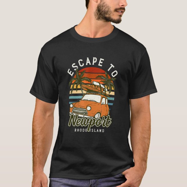 Camiseta Escape Para Newport Beach Rhode Island Ocean Ri Su (Frente)