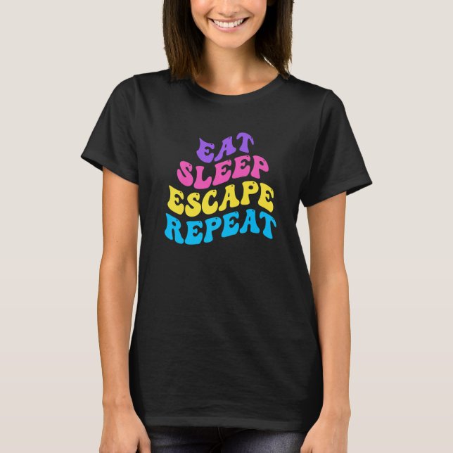 Camiseta Escape Room Eat Sleep Escape Repeat for Point And  (Frente)