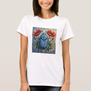 Camiseta Escaravelho Místico Olho que Tudo Vê Flor de Papou