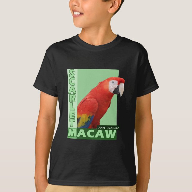 Camiseta Escarlate da foto do Macaw (Frente)