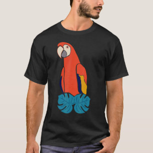 Camiseta Escarlate Macaw Red Yellow E Blue Bird Graphic
