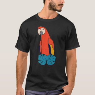 Camiseta Escarlate Macaw Red Yellow E Blue Bird Graphic
