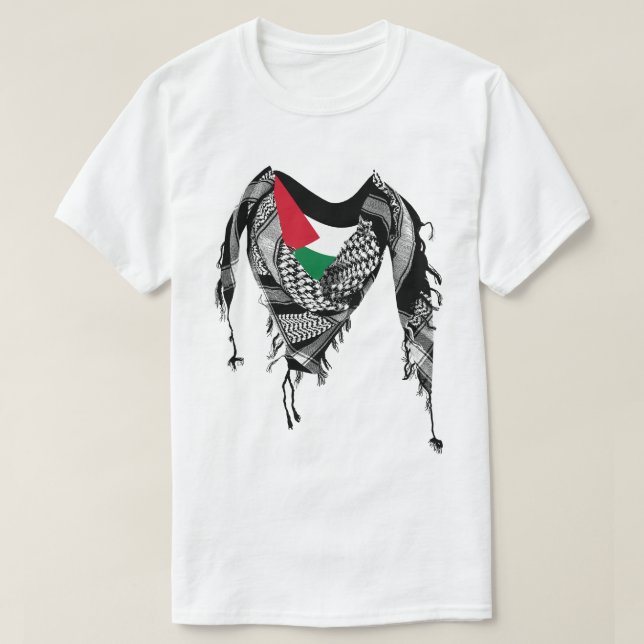 Camiseta Escarpa palestiniana, bandeira da Palestina (Frente do Design)