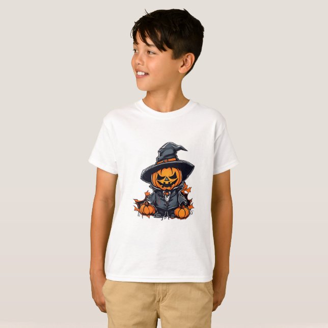Camiseta Escassez de Abóbora do Halloween Decência Adorável (Frente Completa)