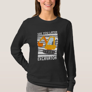 Camiseta Escavadeira Até Mais Tarde Menino(a) de Construçã