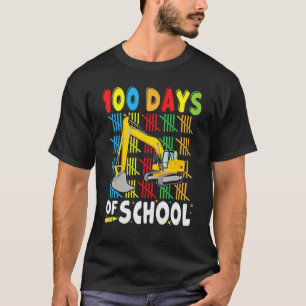 Camiseta Escavadeira de Construção 100 Dias de Escola Profe