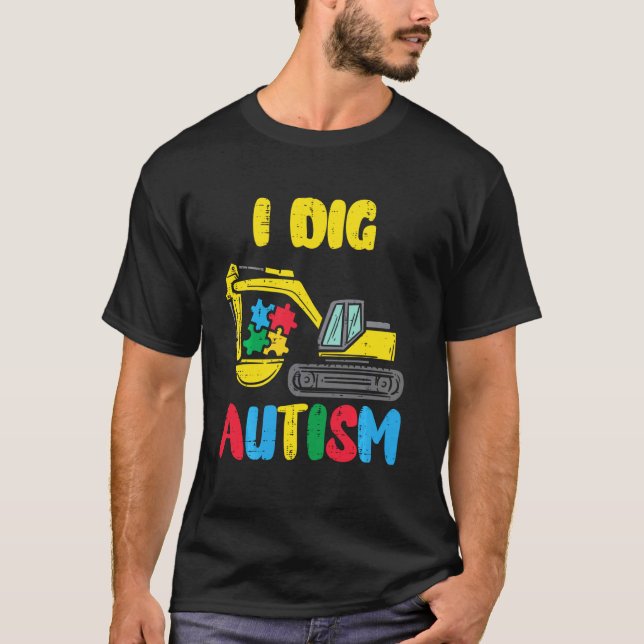 Camiseta Escavadeira Eu Escavo Roupa de Criança com Conscie (Frente)