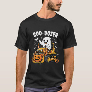 Camiseta Escavadeira Fantasma Boo Dozer Halloween_1