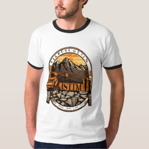 Camiseta Escavadeira Laranja No Topo De Terreno Rochoso