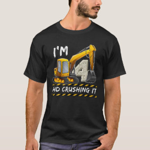 Camiseta Escavador De Construção De Veículos Com 4 Anos De 