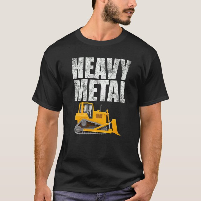 Camiseta Escavador de Metais Pesados para Construção de Bul (Frente)