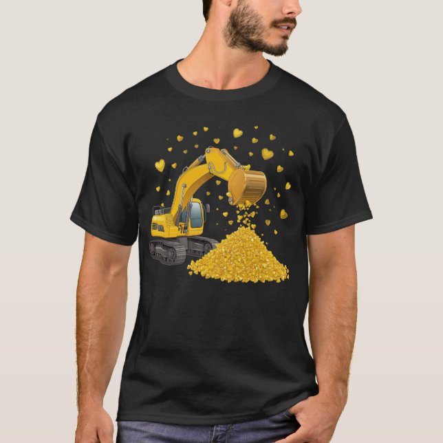 Camiseta Escavador de Mineração Dourada (Frente)