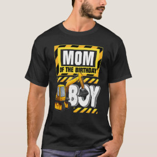 Camiseta Escavadora De Construção Mãe Do Garoto De Aniversá